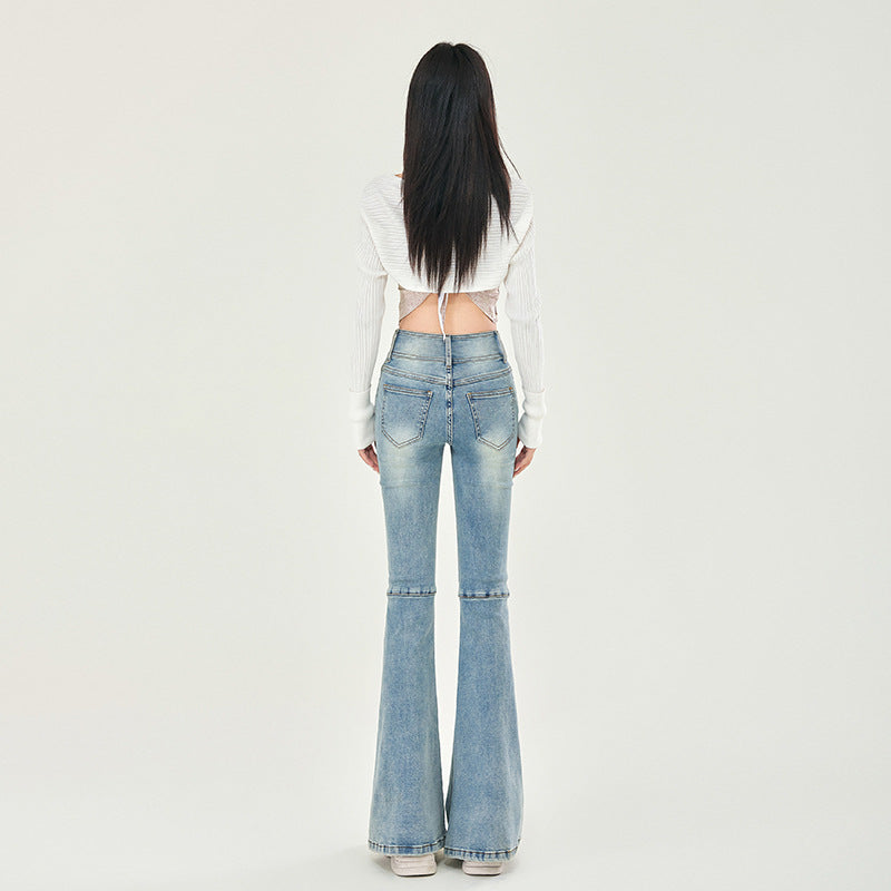 Stretch High Rise Skinny Flare Jeans-INNBLAC Fashion Apparel
