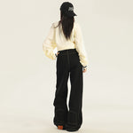 High Rise Upside Down Wide Leg Jeans-INNBLAC Fashion Apparel