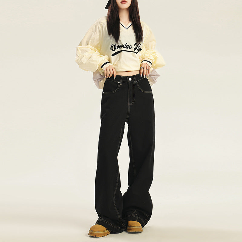 High Rise Upside Down Wide Leg Jeans-INNBLAC Fashion Apparel