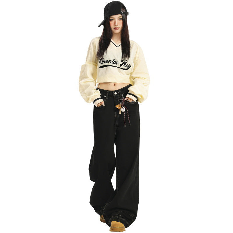 High Rise Upside Down Wide Leg Jeans-INNBLAC Fashion Apparel
