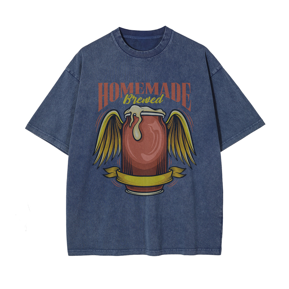 Homemade Brewed Stone Wash Graphic Tee-INNBLAC Fashion Apparel