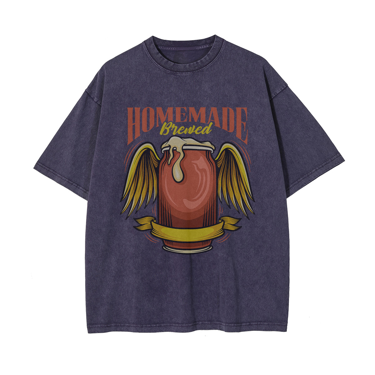 Homemade Brewed Stone Wash Graphic Tee-INNBLAC Fashion Apparel