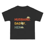 Husband Dady Hero Retro Graphic Tee-INNBLAC Fashion Apparel