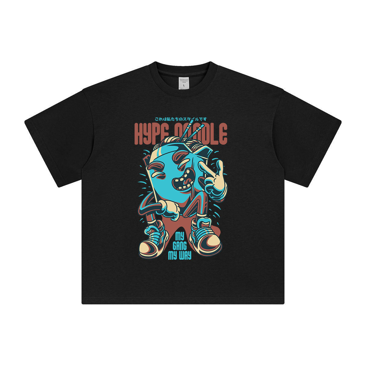 Hype Noodle Japanese Kanji Graphic Tee-INNBLAC Fashion Apparel