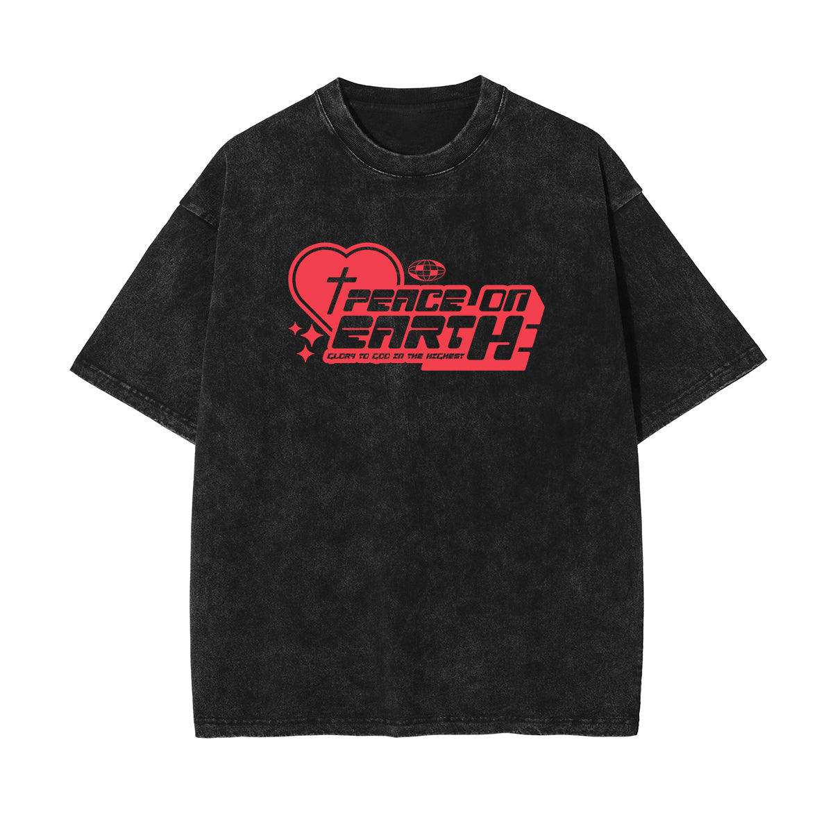 Peace On Earth Y2K Christian Graphic Tee-INNBLAC Fashion Apparel