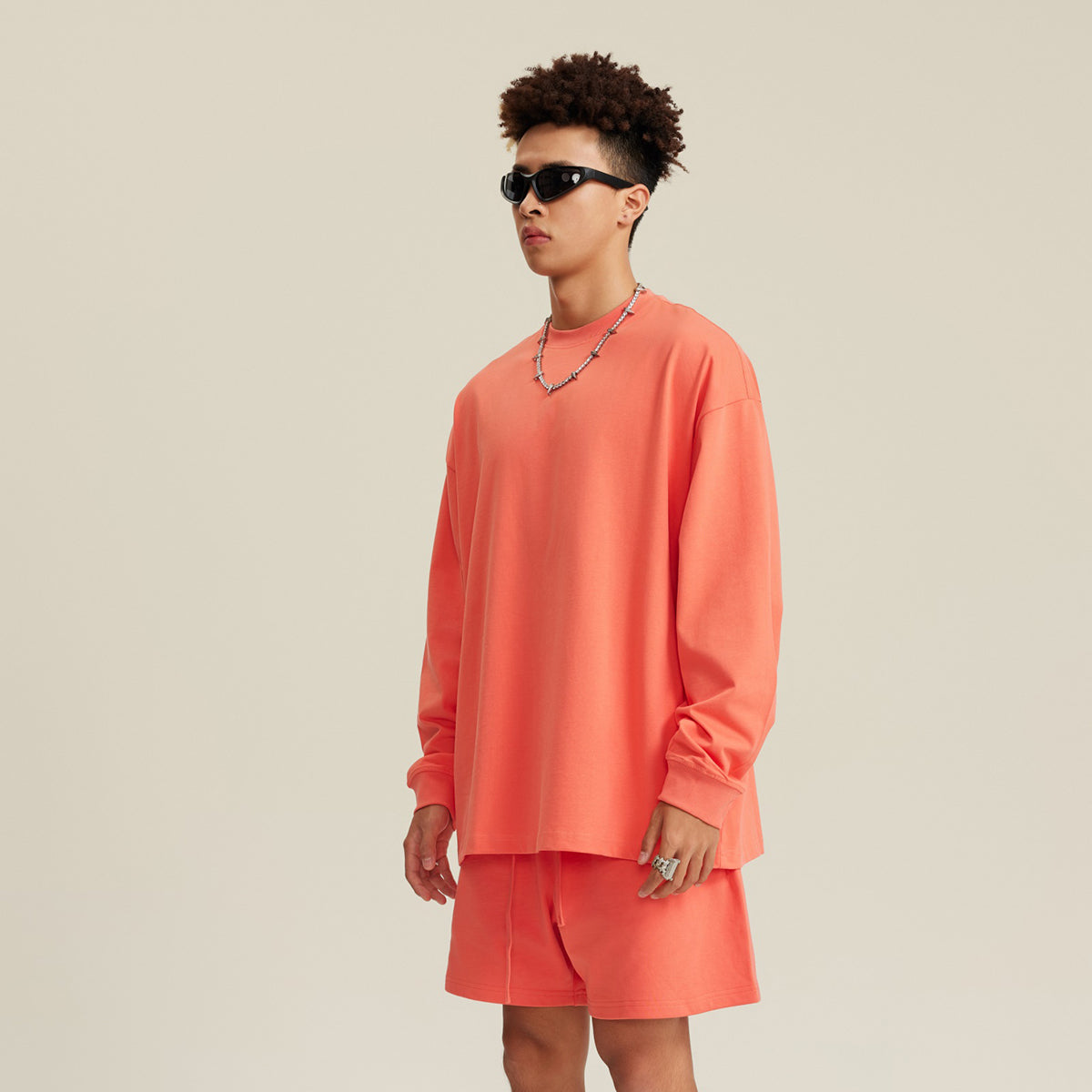 Solid Color Crew Neck Sweatshirt-INNBLAC Fashion Apparel