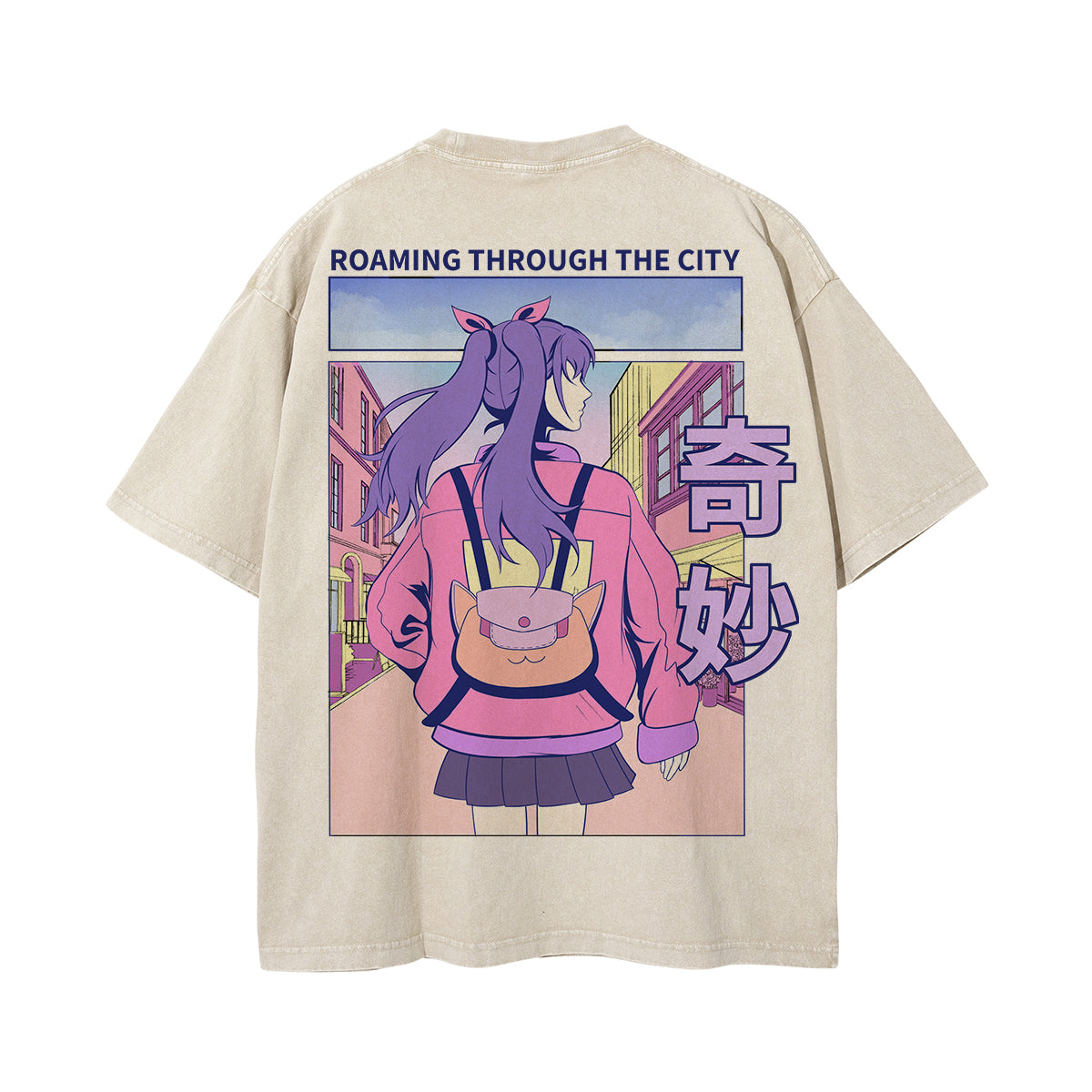 Girl Roaming Through The City Graphic Tee-INNBLAC Fashion Apparel