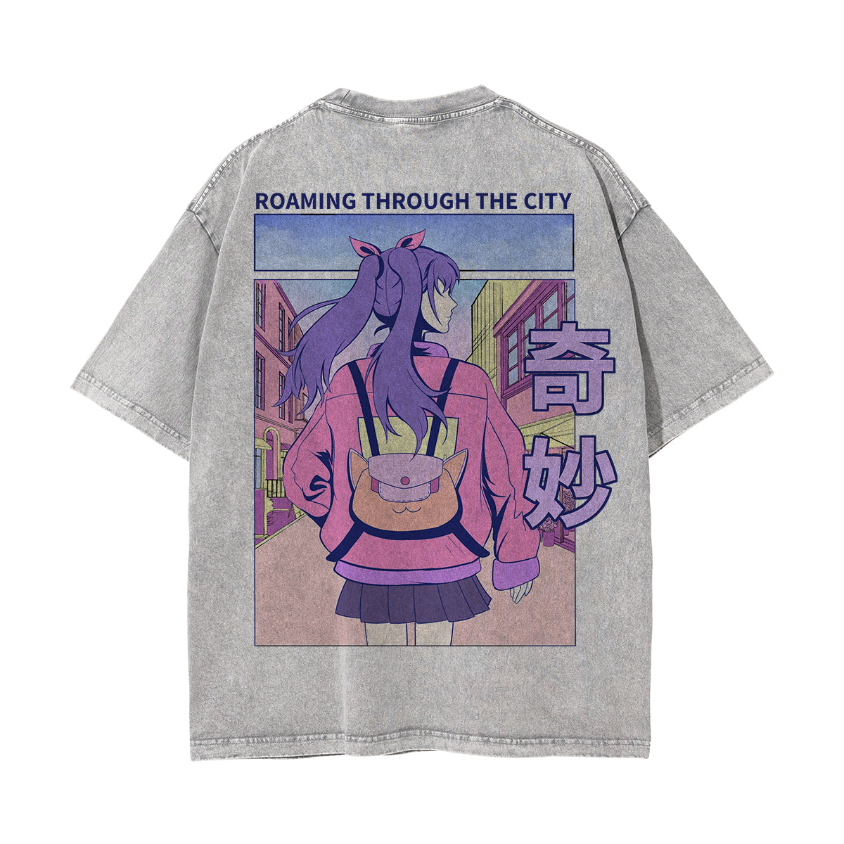 Girl Roaming Through The City Graphic Tee-INNBLAC Fashion Apparel