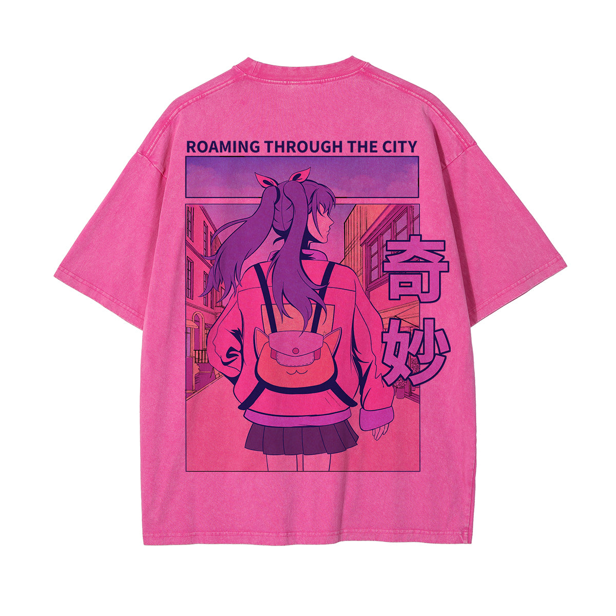 Girl Roaming Through The City Graphic Tee-INNBLAC Fashion Apparel