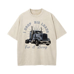 I Drop Big Loads Graphic Washed Tee-INNBLAC Fashion Apparel