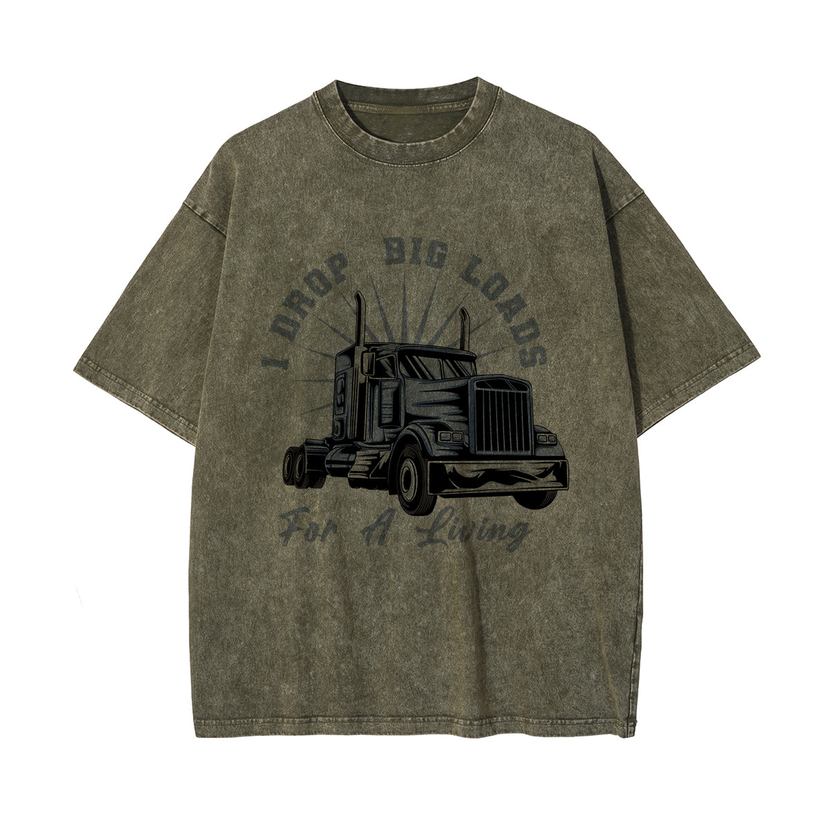 I Drop Big Loads Graphic Washed Tee-INNBLAC Fashion Apparel