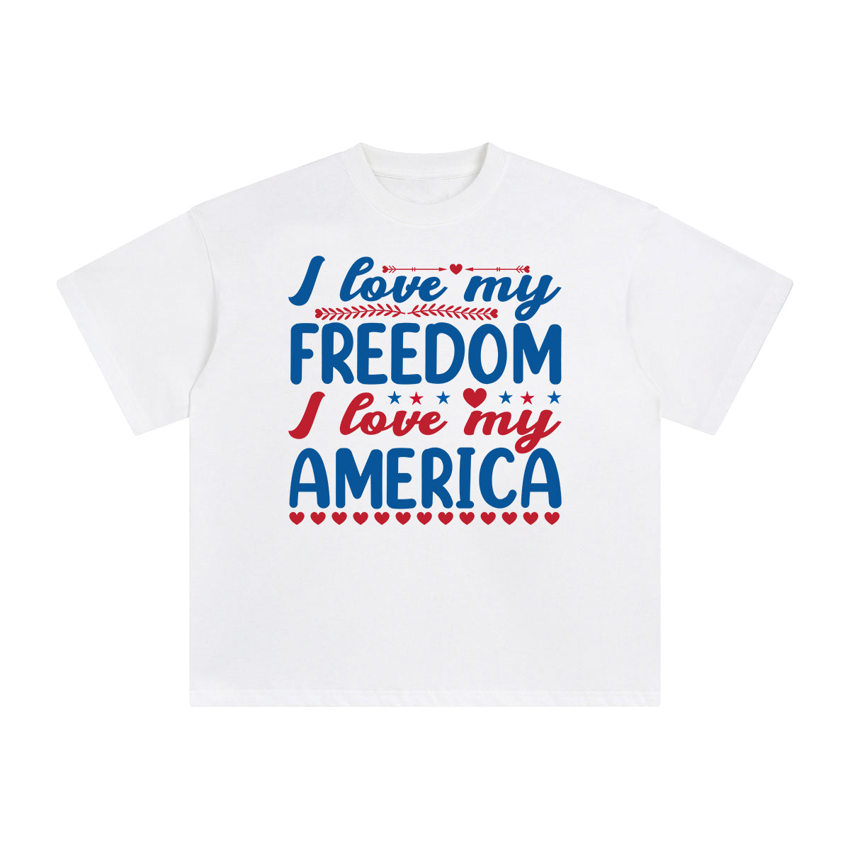 I Love My Freedom l Love My America Graphic Tee-INNBLAC Fashion Apparel