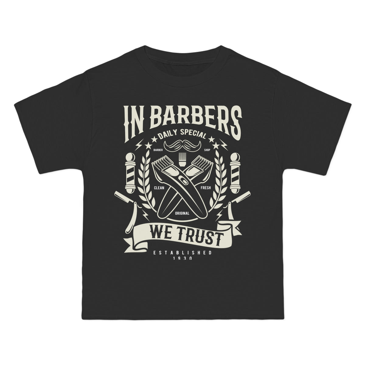 In Barbers We Trust Graphic Tee-INNBLAC Fashion Apparel