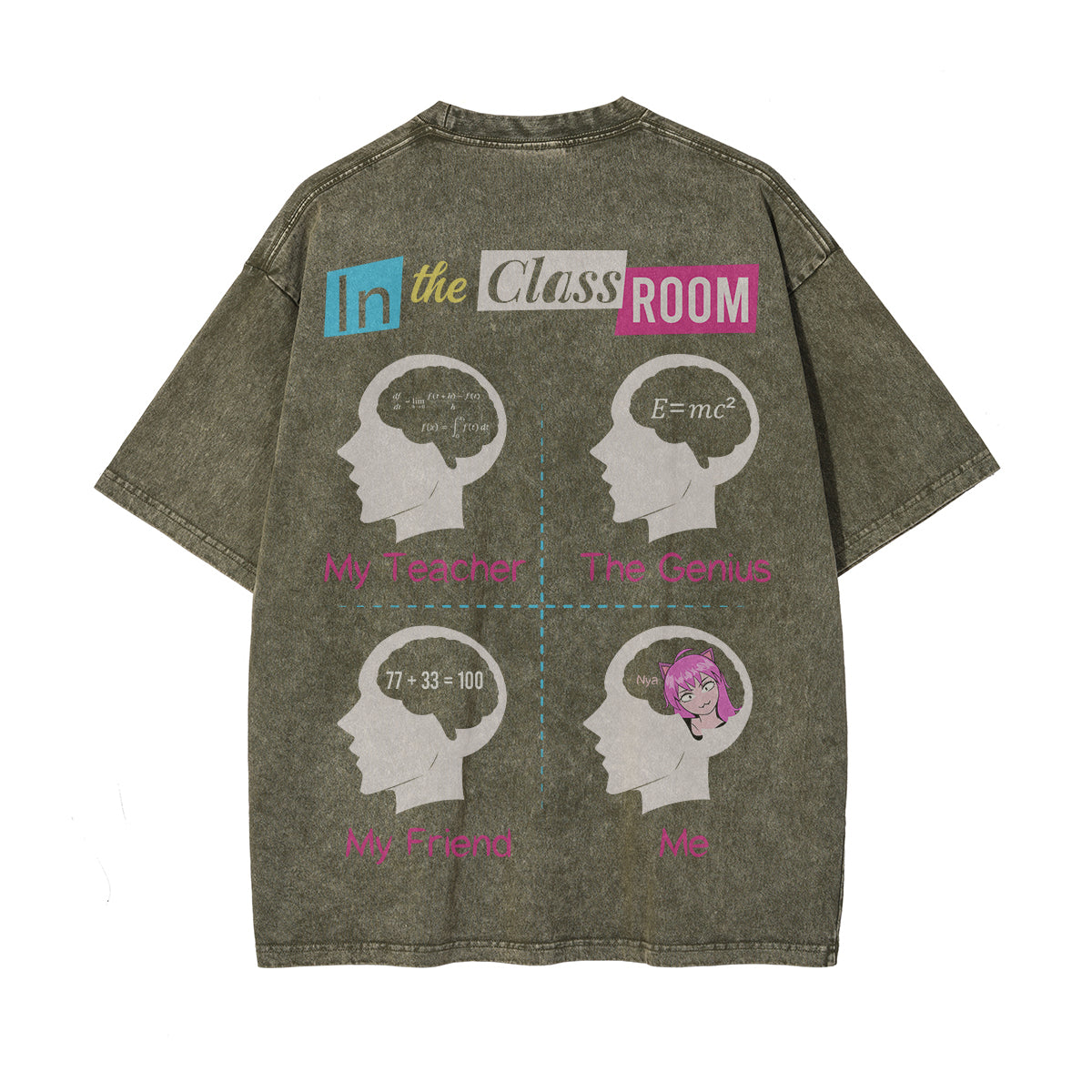 In The Class Room Graphic Washed Tee-INNBLAC Fashion Apparel