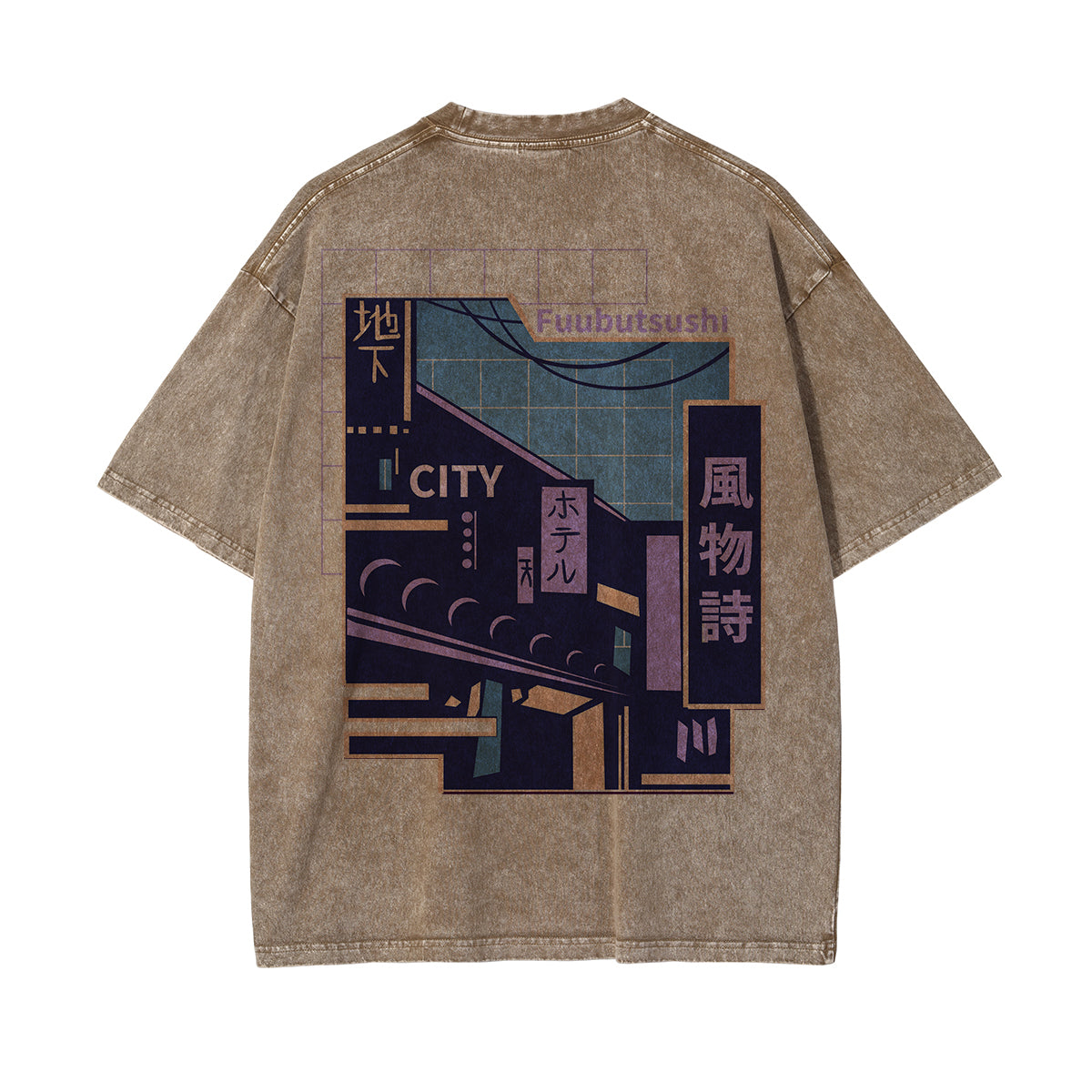 Japanese Kanji Graphic Washed Tee-INNBLAC Fashion Apparel