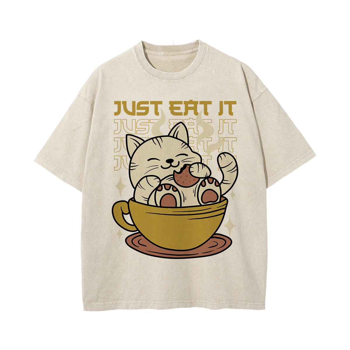Just Eat lt Graphic Washed Tee-INNBLAC Fashion Apparel