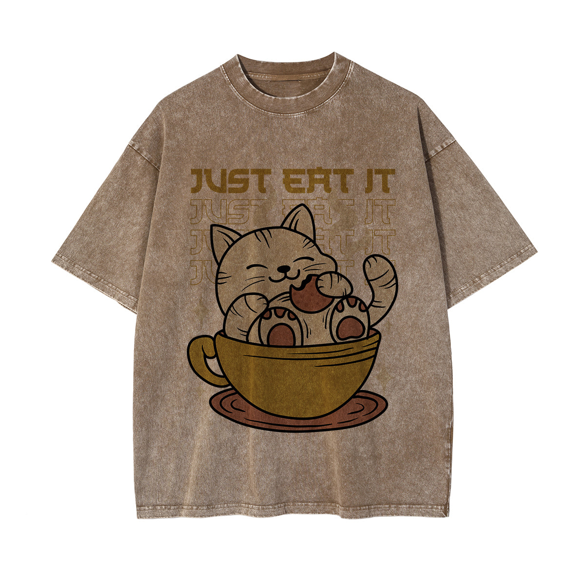Just Eat lt Graphic Washed Tee-INNBLAC Fashion Apparel