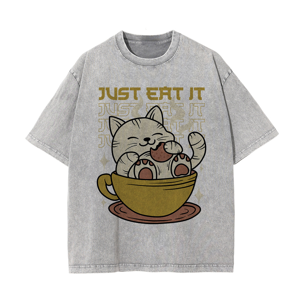 Just Eat lt Graphic Washed Tee-INNBLAC Fashion Apparel