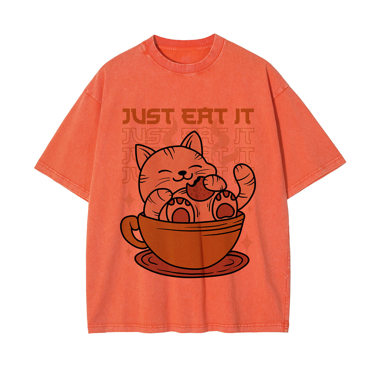 Just Eat lt Graphic Washed Tee-INNBLAC Fashion Apparel