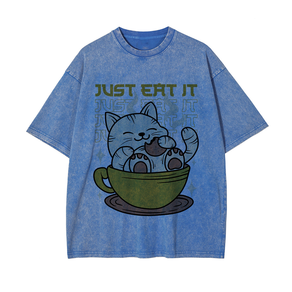 Just Eat lt Graphic Washed Tee-INNBLAC Fashion Apparel
