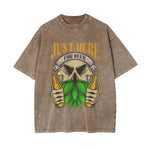 Just Here For Beer Retro Graphic Tee-INNBLAC Fashion Apparel