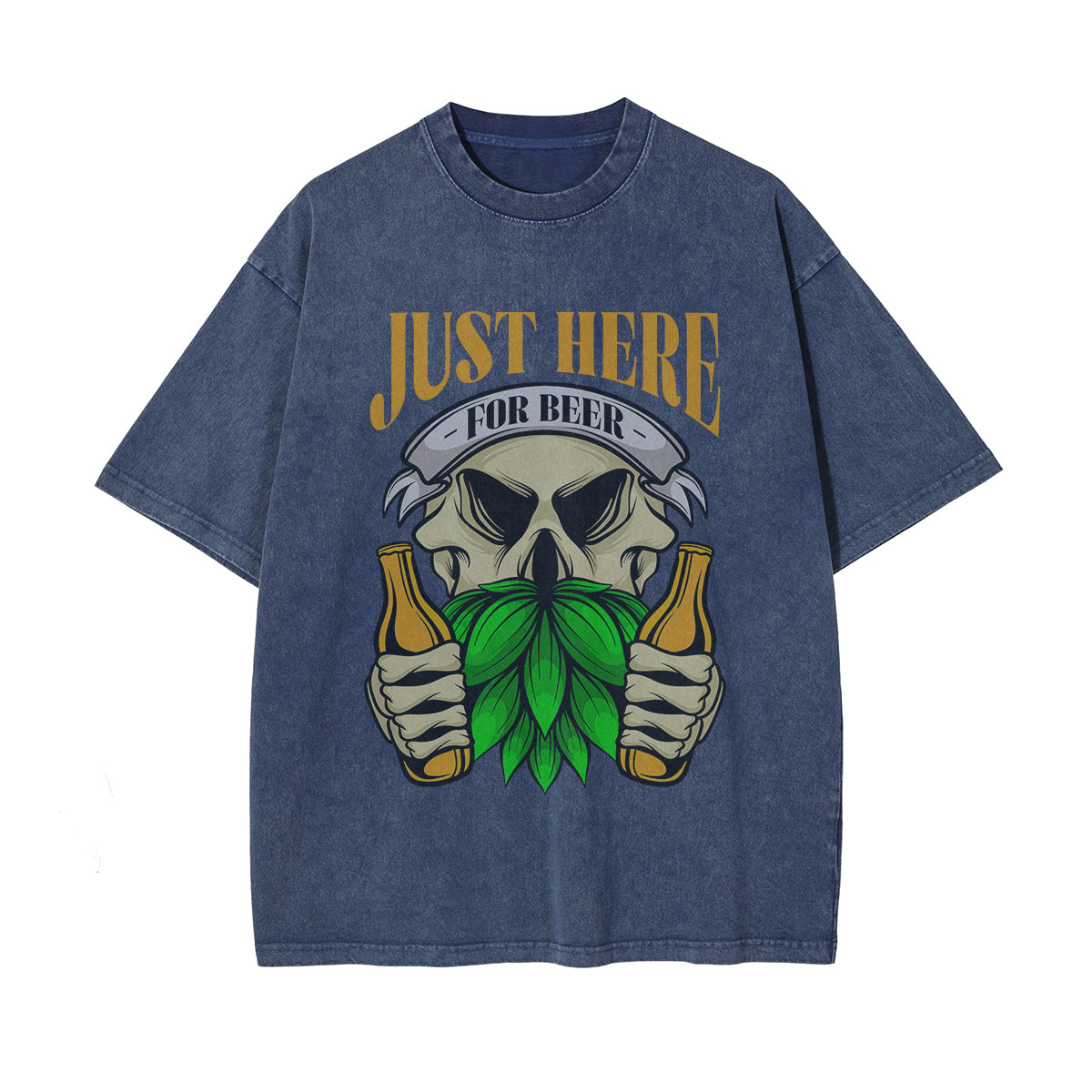 Just Here For Beer Retro Graphic Tee-INNBLAC Fashion Apparel