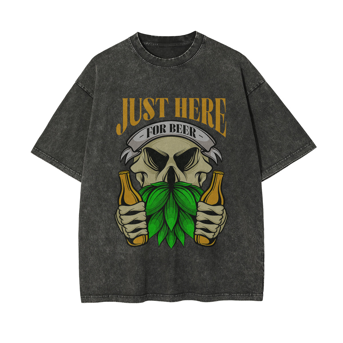 Just Here For Beer Retro Graphic Tee-INNBLAC Fashion Apparel