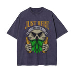 Just Here For Beer Retro Graphic Tee-INNBLAC Fashion Apparel