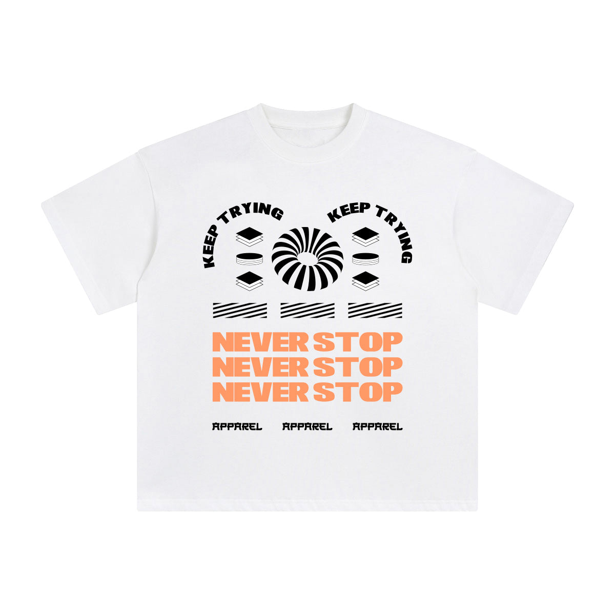 Keep Trying Never Stop Graphic Tee-INNBLAC Fashion Apparel