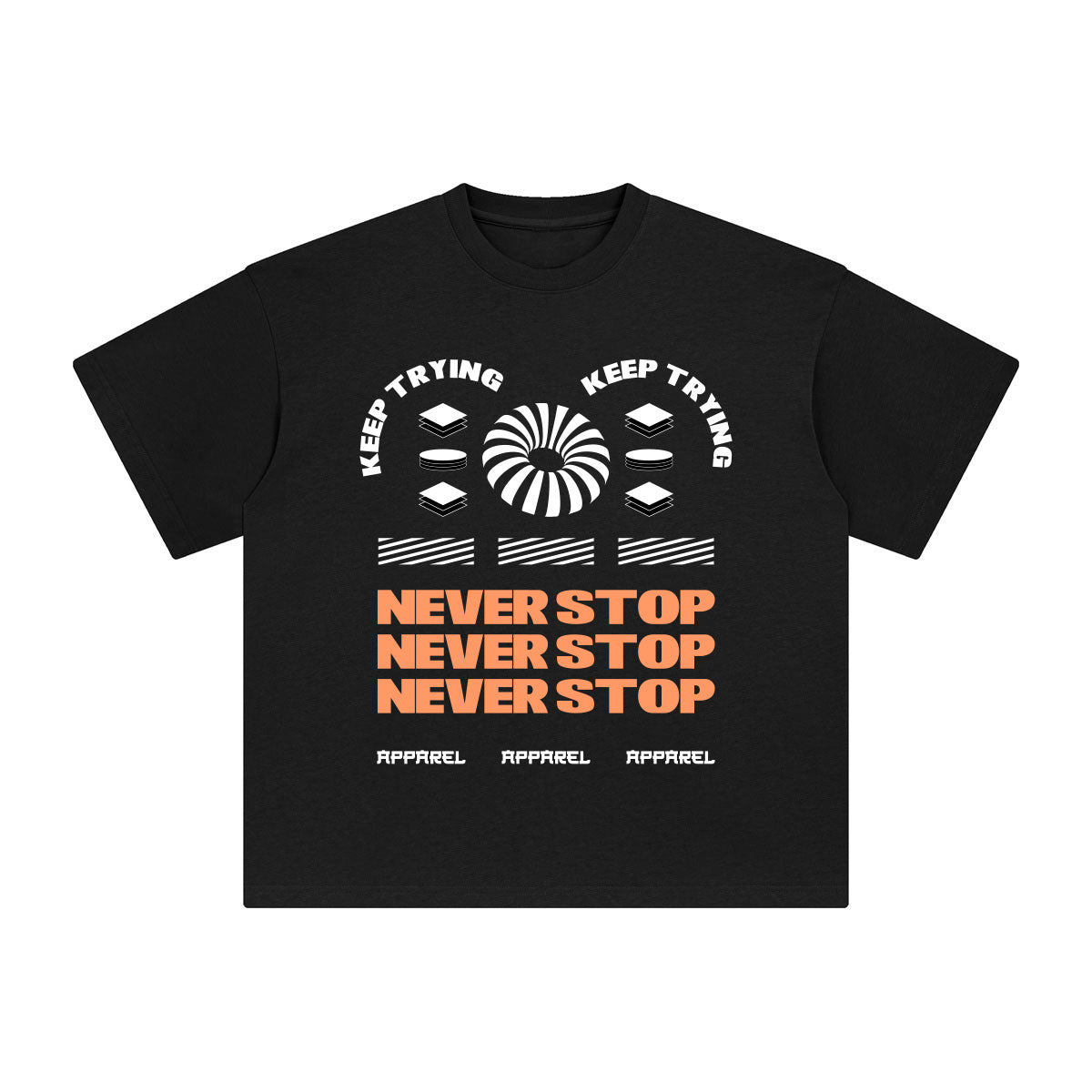 Keep Trying Never Stop Graphic Tee-INNBLAC Fashion Apparel