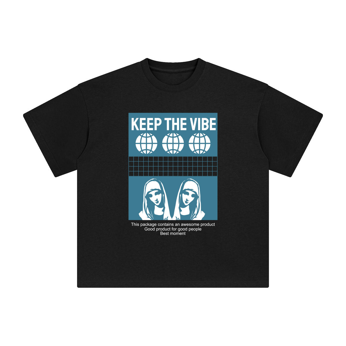 Keep the Vibe Abstract Graphic Tee-INNBLAC Fashion Apparel