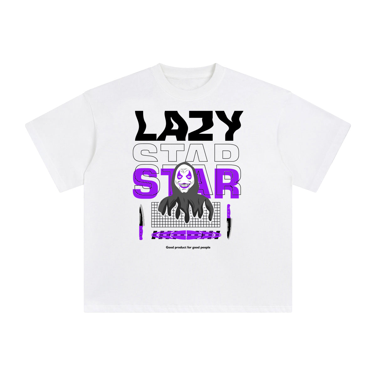 Lazy Star Abstract Graphic Tee-INNBLAC Fashion Apparel