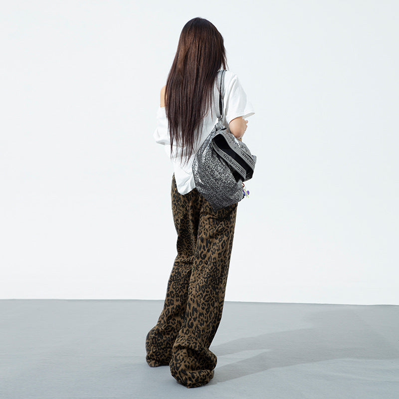 Leopard Printed High Rise Jeans-INNBLAC Fashion Apparel