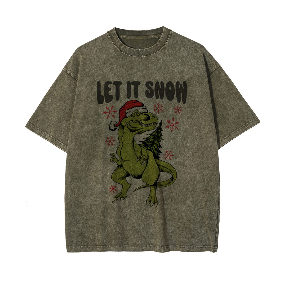 Let It Snow Graphic Washed Tee-INNBLAC Fashion Apparel