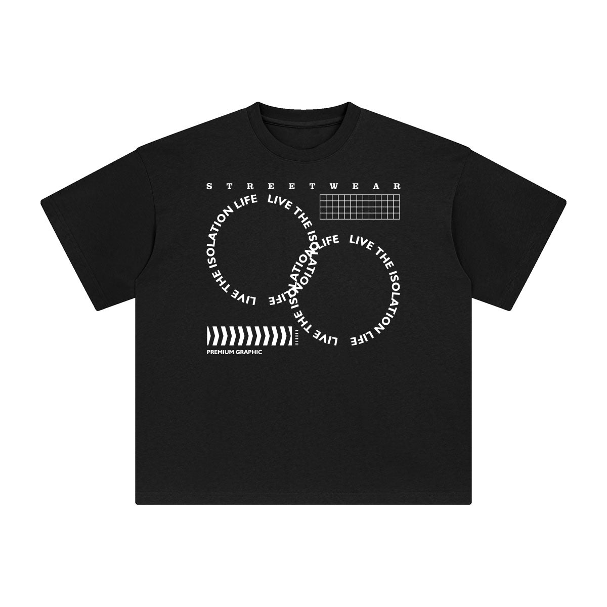 Live the lsolation Life Abstract Graphic Tee-INNBLAC Fashion Apparel