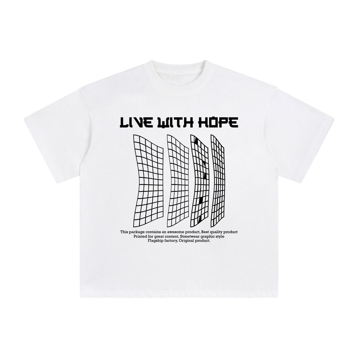 Live with Hope Abstract Graphic Tee-INNBLAC Fashion Apparel