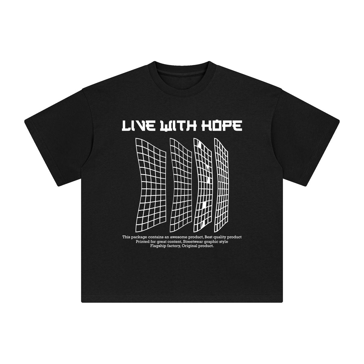 Live with Hope Abstract Graphic Tee-INNBLAC Fashion Apparel