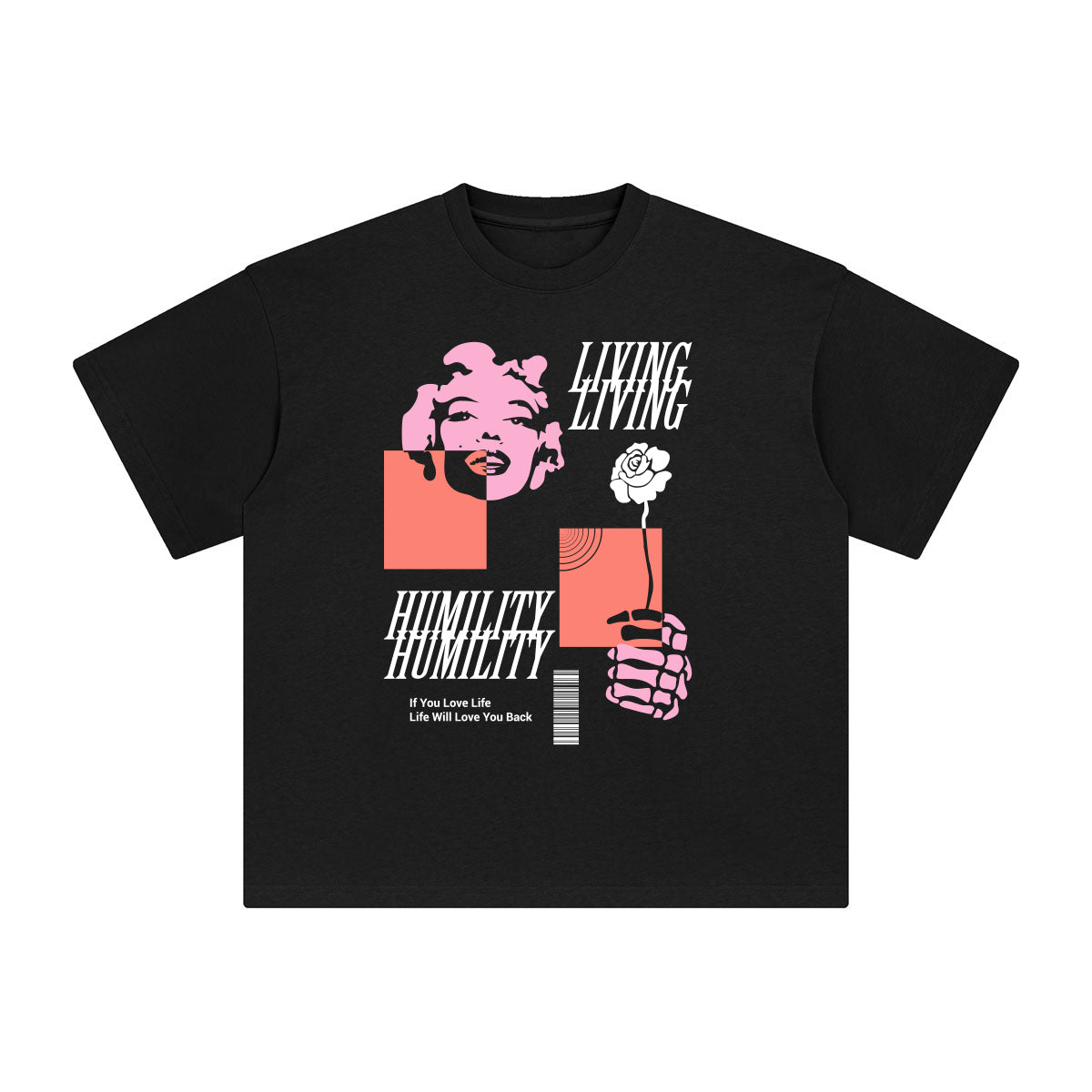 Living Humility Abstract Graphic Tee-INNBLAC Fashion Apparel