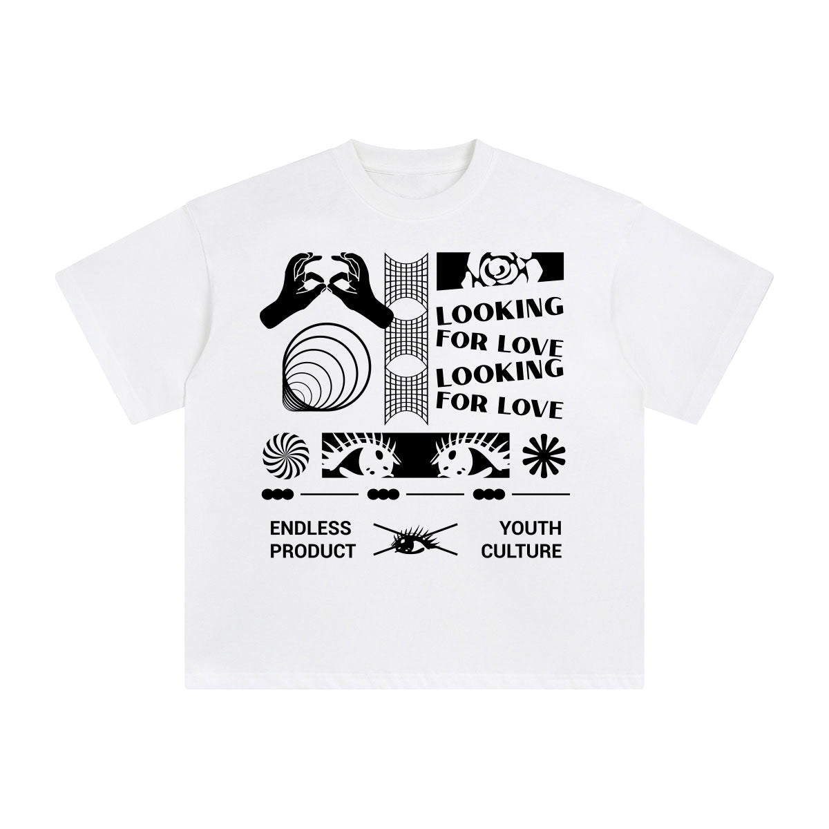 Looking for Love Abstract Graphic Tee-INNBLAC Fashion Apparel