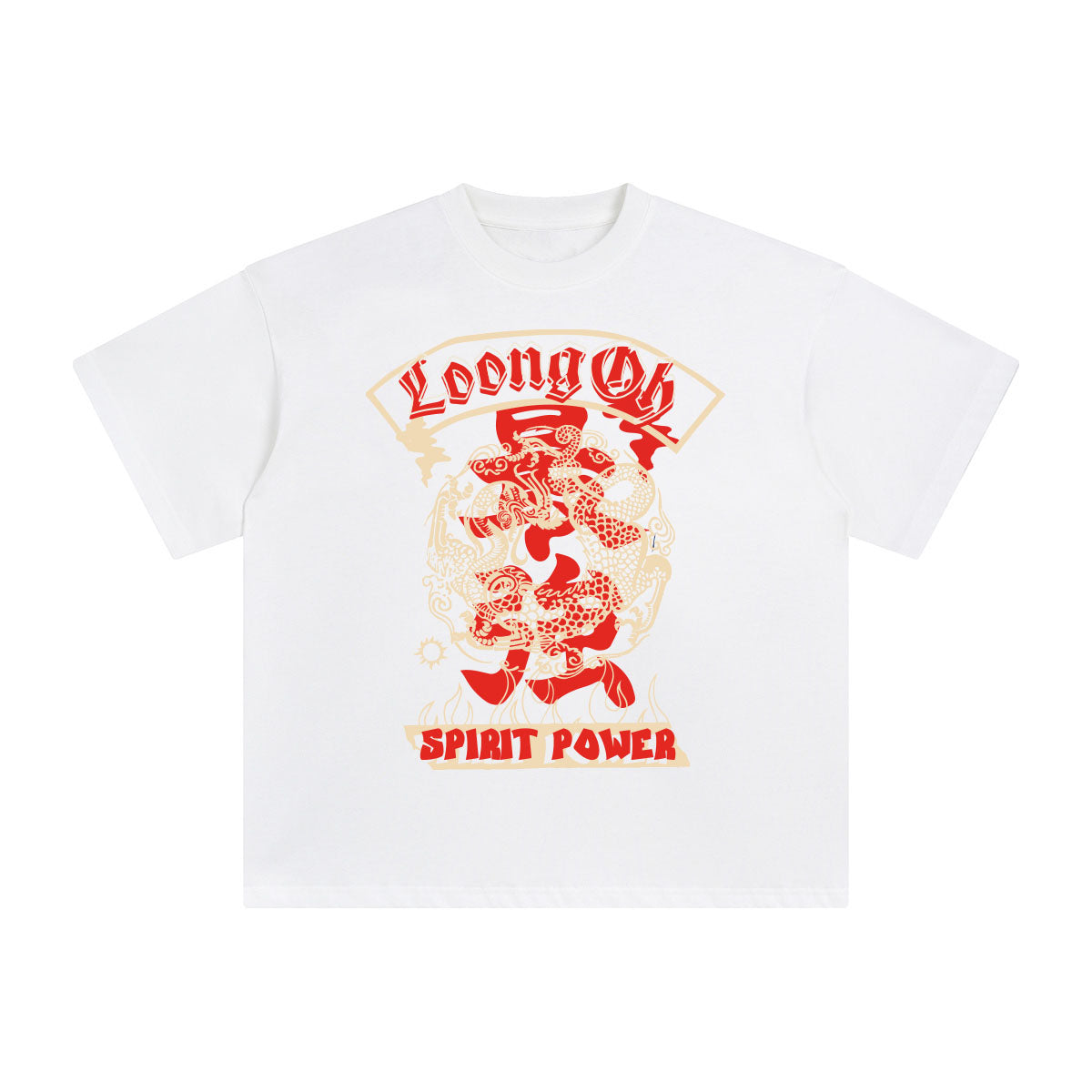 Loong & Phoenix Chinese Characters Graphic Tee-INNBLAC Fashion Apparel