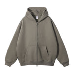 French Terry Double Slider Zip Hoodie-INNBLAC Fashion Apparel