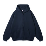 French Terry Double Slider Zip Hoodie-INNBLAC Fashion Apparel