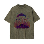 Lovely Mushroom Washed Graphic Tee-INNBLAC Fashion Apparel