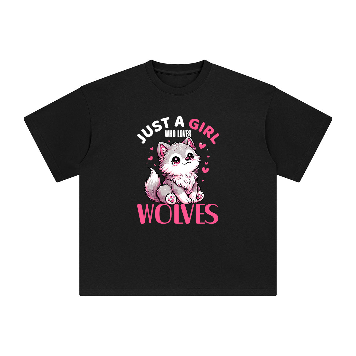 Lovely Wolves Cartoon Graphic Tee-INNBLAC Fashion Apparel