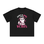 Lovely Wolves Cartoon Graphic Tee-INNBLAC Fashion Apparel