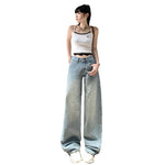 Low Rise Faded Wide Leg Jeans-INNBLAC Fashion Apparel