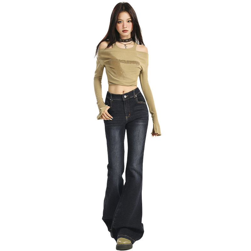Low Rise Skinny Flare Jeans-INNBLAC Fashion Apparel