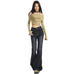 Low Rise Skinny Flare Jeans-INNBLAC Fashion Apparel