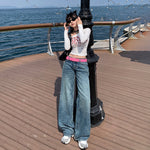Low Rise Straight Leg Jeans-INNBLAC Fashion Apparel
