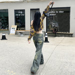 Low Rise Washed Baggy Jeans-INNBLAC Fashion Apparel